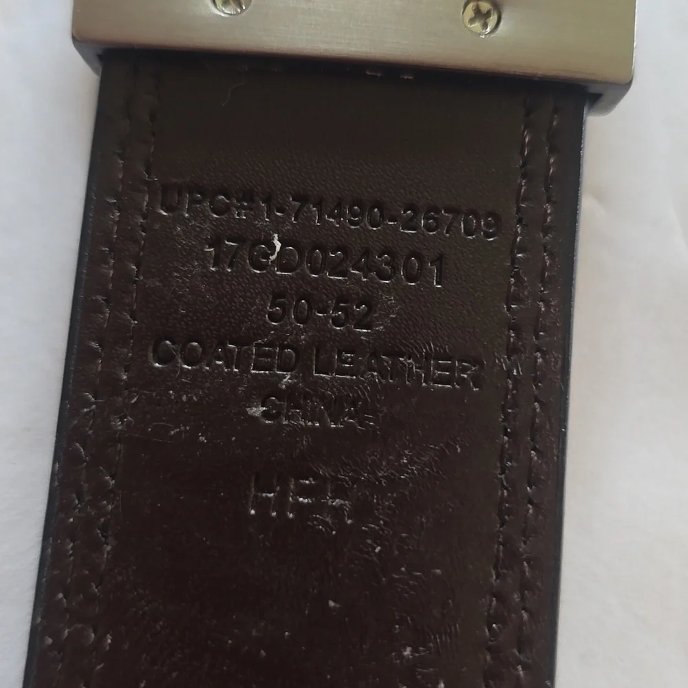 Dickies Mens Black/ Brown Reversible leather belt GUN METAL BUCKLE New Sz.1X